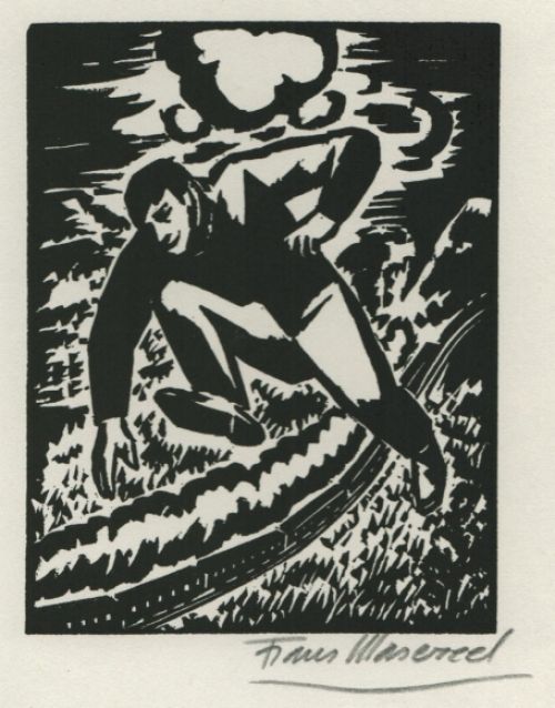Woodcut by Belgian artist Frans Masereel from the work l\'oeuvre from 1928